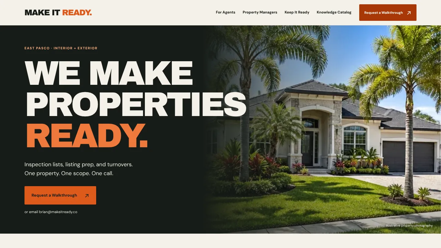 Make It Ready website on desktop